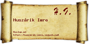 Huszárik Imre névjegykártya