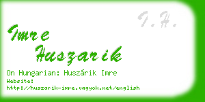 imre huszarik business card